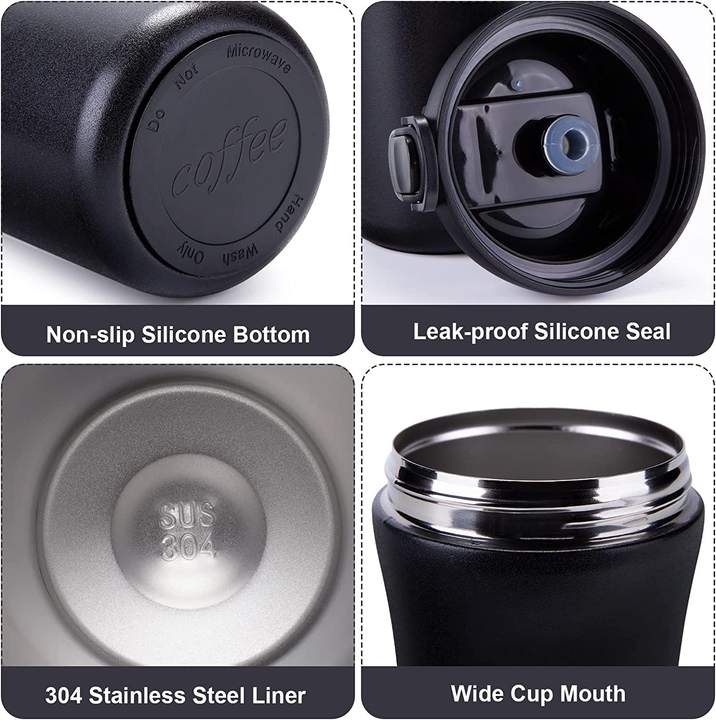 14oz Stainless Steel Minimalist Insulated Travel Mug Straight Cup Coffee Cup Camping 500ml Water Capacity Vacuum Flask Thermal Export-Oriented Factory Custom Solutions