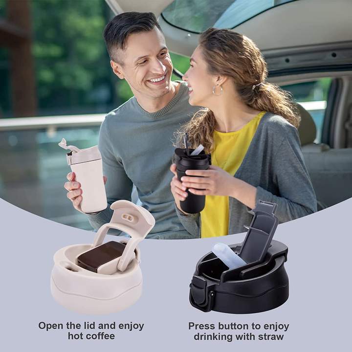 14oz Stainless Steel Minimalist Insulated Travel Mug Straight Cup Coffee Cup Camping 500ml Water Capacity Vacuum Flask Thermal Export-Oriented Factory Custom Solutions