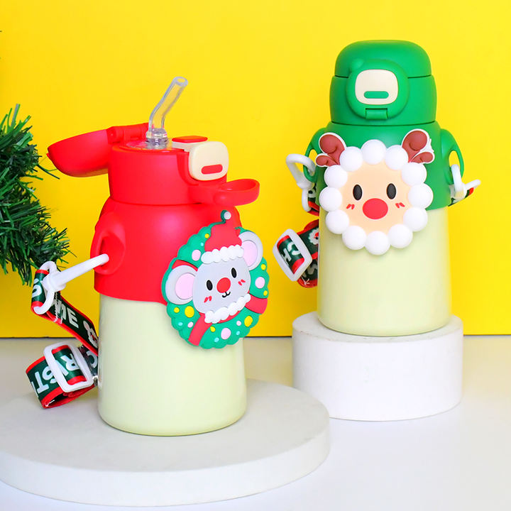 16oz/0.5L hot sale customized logo Festivals Christmas durable 304 stainless steel water bottle for kids and students Discount Factory Network