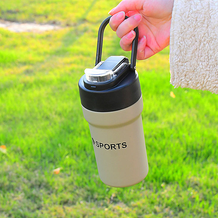 17oz/500ml travel coffee cup OEM/ODM bpa free Double wall insulated 304 stainless steel sport water bottle with portable handle Manufacturer and Supplier Excellence