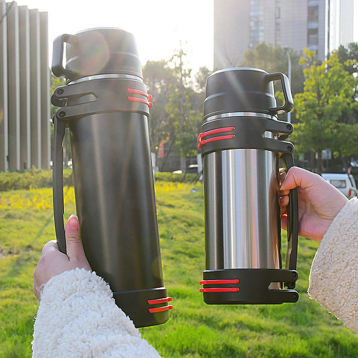 2.0L Stainless Steel Water Bottle Large Capacity Portable Double Wall Vacuum Flask 2000ml Camping Outdoor Travel Termos Pot Mugs Industrial Wholesale Pricing Supplier
