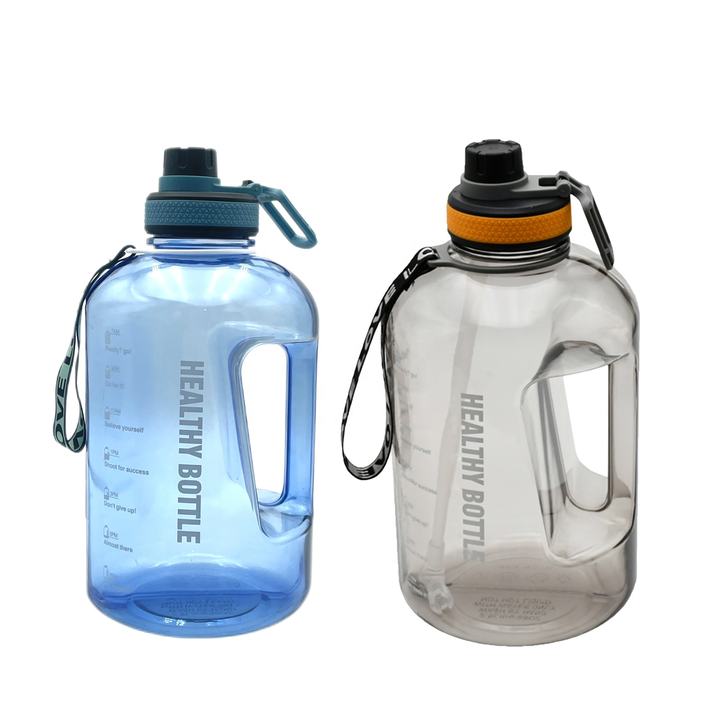 2.2L Bpa Free Customized Gym Gallon Protein Jug Motivational Plastic Transparent Straw Sport Water Bottle With Time Marker Customized Manufacturing