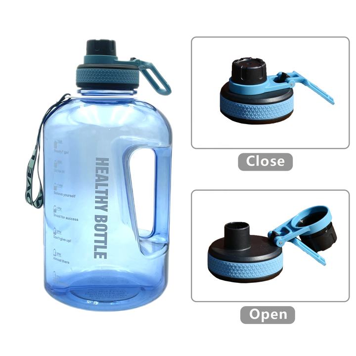 2.2L Bpa Free Customized Gym Gallon Protein Jug Motivational Plastic Transparent Straw Sport Water Bottle With Time Marker Customized Manufacturing