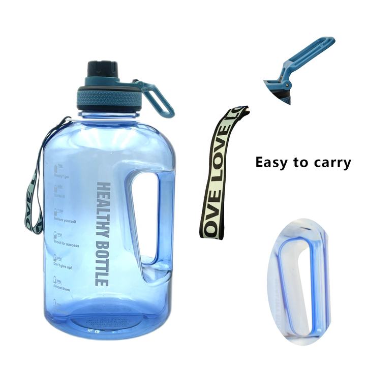 2.2L Bpa Free Customized Gym Gallon Protein Jug Motivational Plastic Transparent Straw Sport Water Bottle With Time Marker Customized Manufacturing