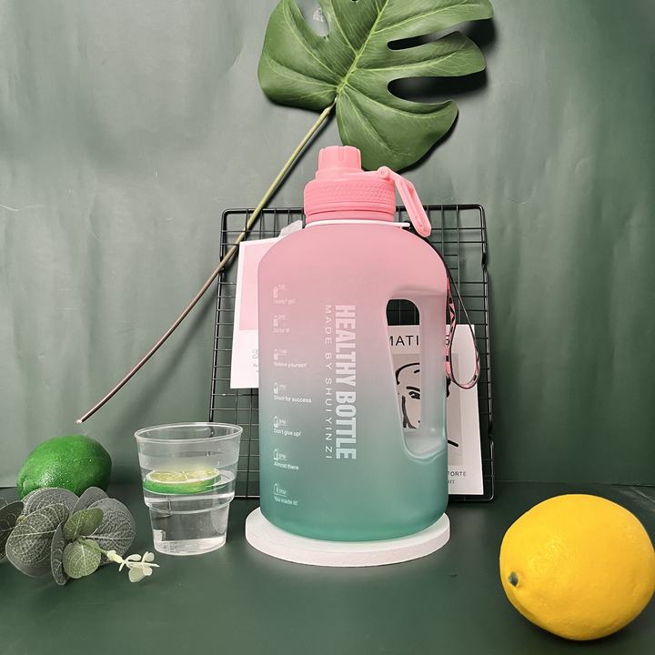 2.4L/80OZ Big capacity  Eco Motivational Custom Logo  Gallon Sports Water Bottle With  Handle and straw Wholesale Manufacturer