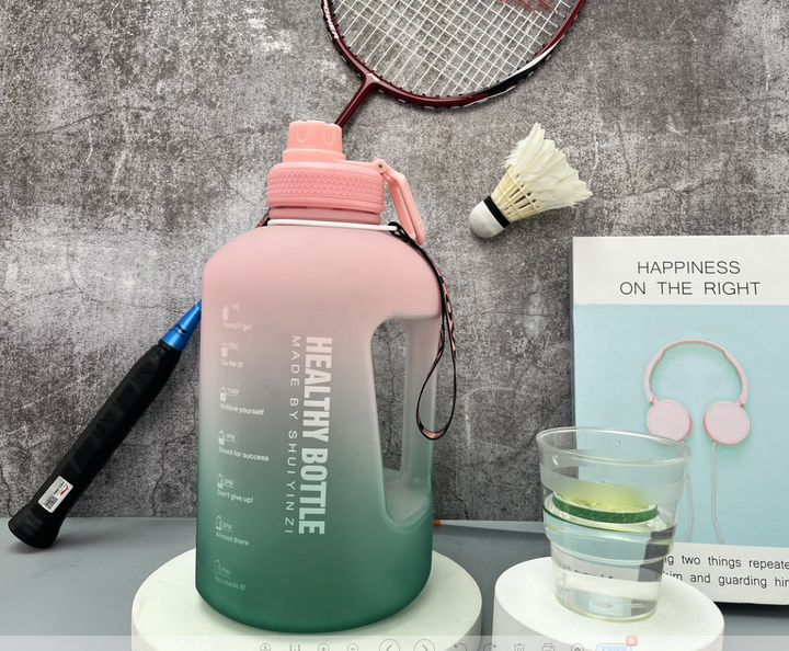 2.4L/80OZ Big capacity  Eco Motivational Custom Logo  Gallon Sports Water Bottle With  Handle and straw Wholesale Manufacturer