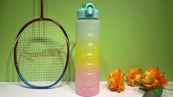 2 L Sport Gradient Water Bottle for Gym Bpa Free Plastic New Camping Unisex 3 in 1 Plastic Printed Water Bottle Climbing 160g Large Order Wholesale