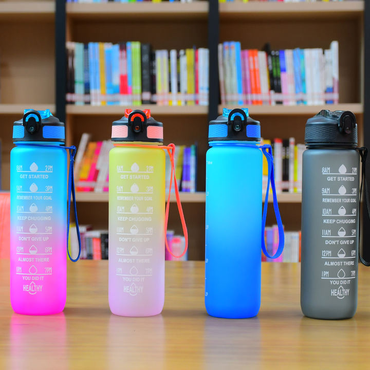 2023 Eco Friendly Products Trinkflasche Camping Plastic Outdoor Unisex Sport Tasse 1L Motivational Gym Fitness Water Bottle Contract Manufacturing
