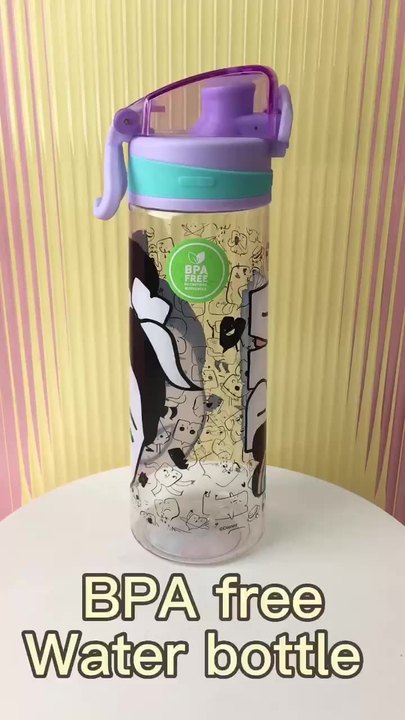 2024 Hot Multi-color Pattern 700ml Sports Plastic Reusable Water Bottles Top Quality Plastic Water Bottles Factory Wholesale Trade
