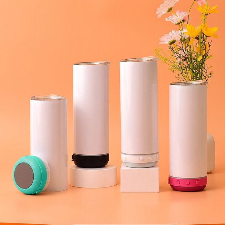 20oz 547g Double-Wall Stainless Steel Travel Tumbler Drinkware Tooth Speaker Eco Blue Sublimation Mugs Coffee Mug Music 20oz Wholesale B2B Pricing Custom Solutions