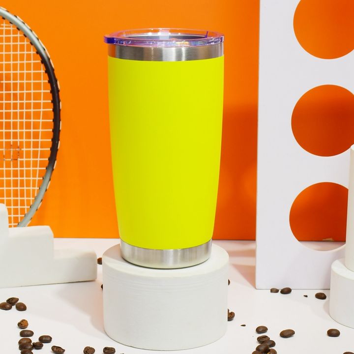 20oz HOT paint spraying Custom color and logo reusable stainless steel double wall Vacuum Insulated coffee mug with push lid Production Wholesale Outlet