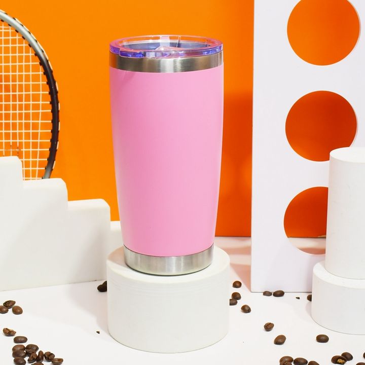 20oz HOT paint spraying Custom color and logo reusable stainless steel double wall Vacuum Insulated coffee mug with push lid Production Wholesale Outlet