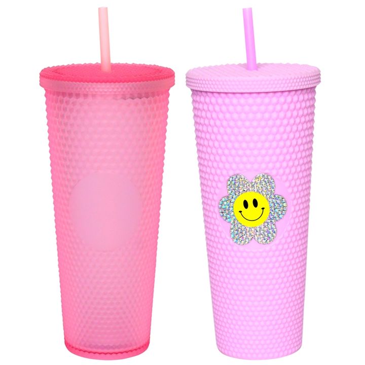 24oz/710ml  Wholesale bpa free double wall bling Acrylic durian tumbler With custom logo and color for gift