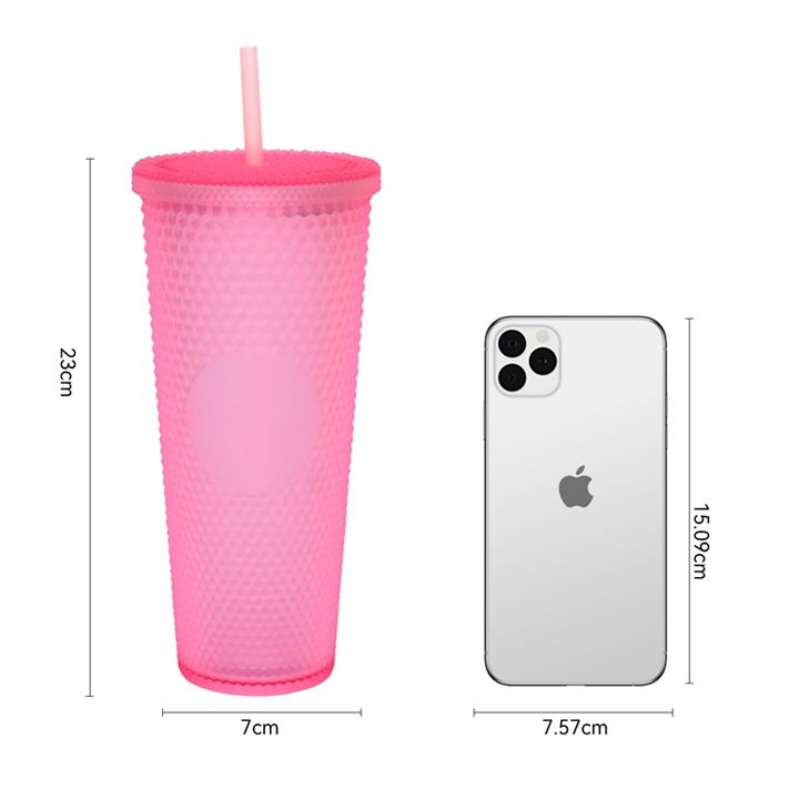 24oz/710ml  Wholesale bpa free double wall bling Acrylic durian tumbler With custom logo and color for gift