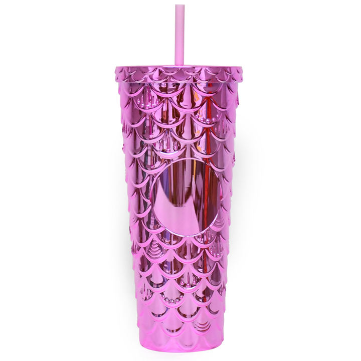 24oz Reusable Large Tumbler DIY Double wall Insulated Studded Tumbler with Straw and Lid for Iced Coffee Cold Drinks or Water Private Label Manufacturing Bulk Orders
