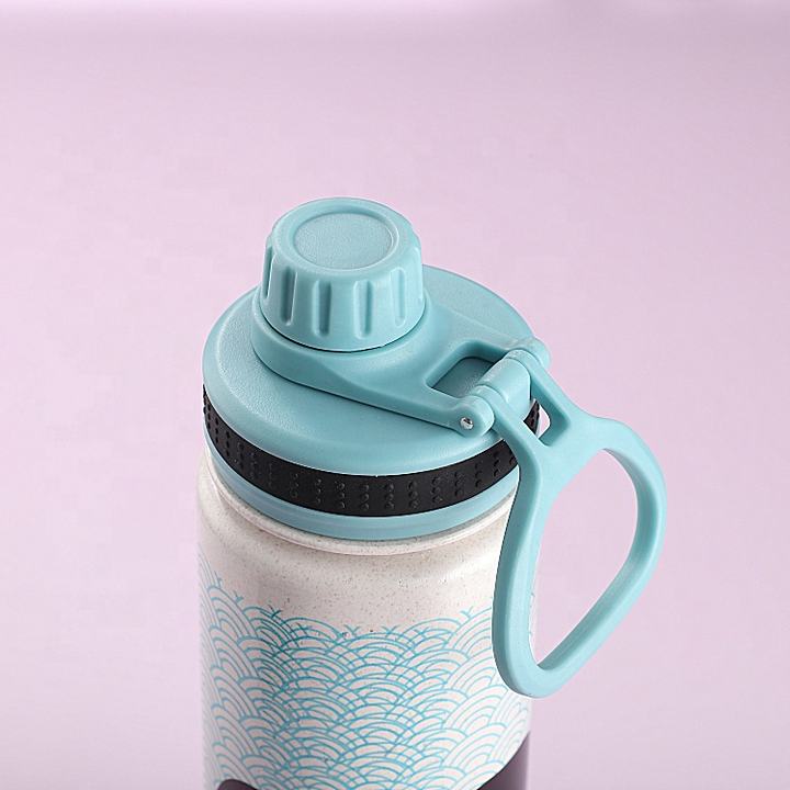 24oz wide mouth leakproof custom logo degradable materials sport gym plastic water bottle with handle Bulk Pricing