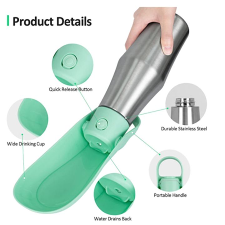 27oz Portable Pet Travel Water Cup 750ml Stainless Steel Outdoor Pet Travel Water Bottle Dispenser Thermos Design Quality Manufacturing Processing