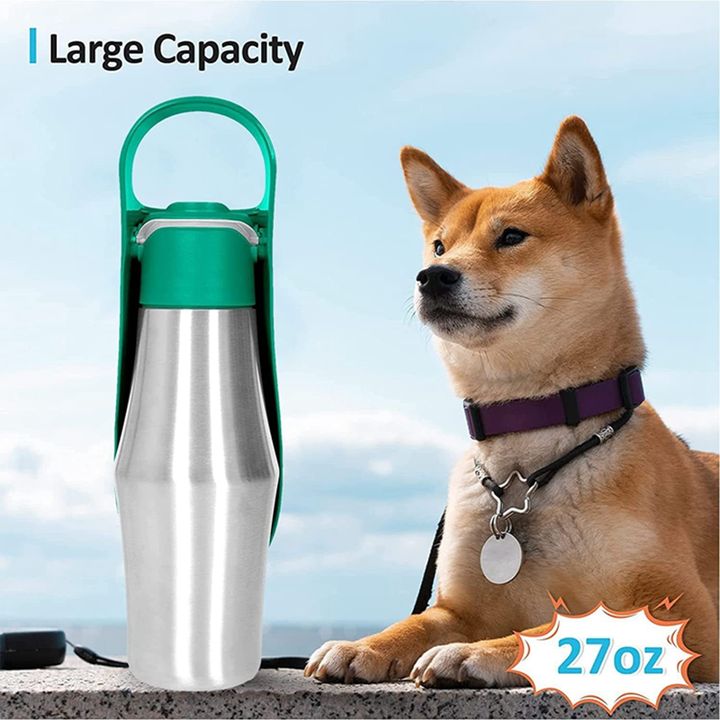 27oz Portable Pet Travel Water Cup 750ml Stainless Steel Outdoor Pet Travel Water Bottle Dispenser Thermos Design Quality Manufacturing Processing