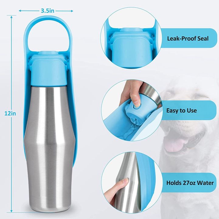 27oz Portable Pet Travel Water Cup 750ml Stainless Steel Outdoor Pet Travel Water Bottle Dispenser Thermos Design Quality Manufacturing Processing