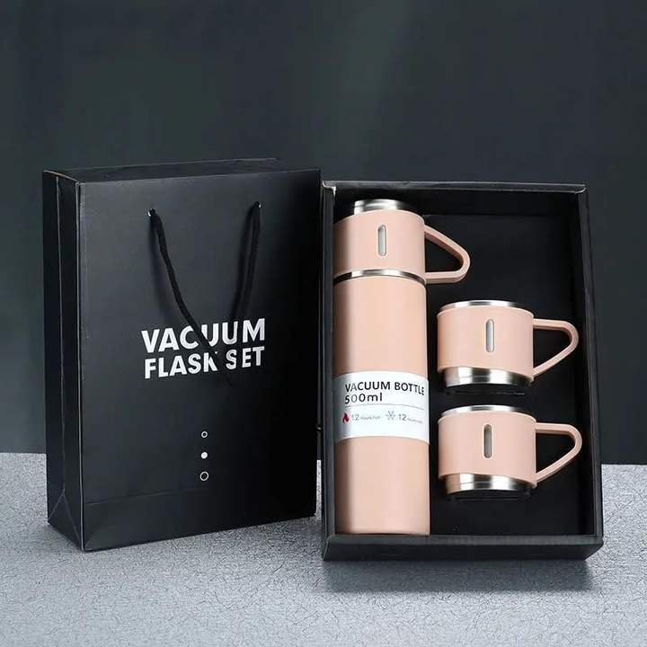 3 Cups Vacuum Flask Set Thermos Water Bottle for Hot and Cold Drinks Insulated Water Bottle 3 Cups Gift Set Vacuum Flask Set Factory Wholesale Factory