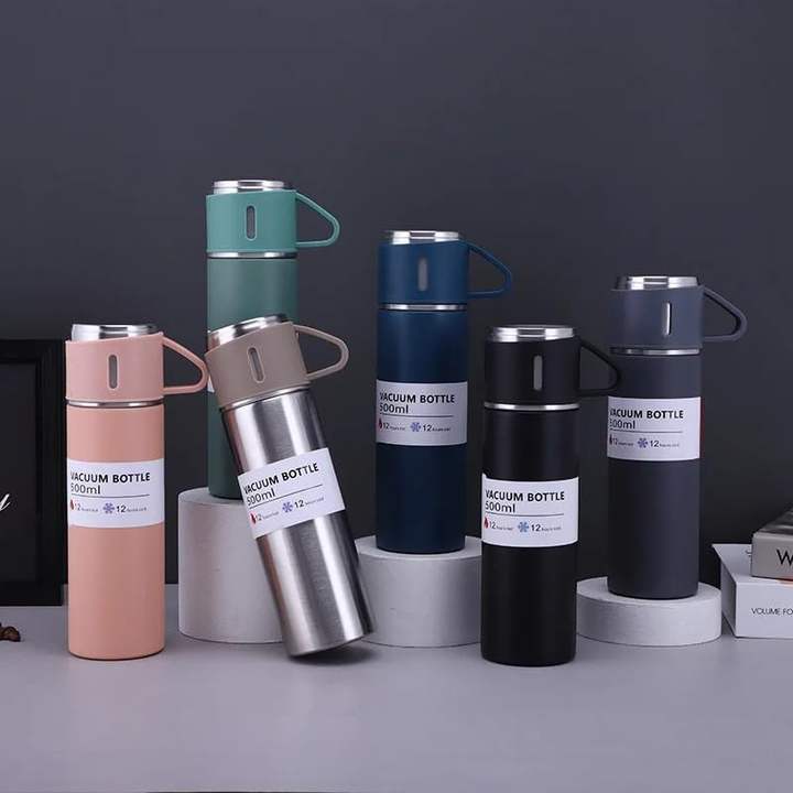 3 Cups Vacuum Flask Set Thermos Water Bottle for Hot and Cold Drinks Insulated Water Bottle 3 Cups Gift Set Vacuum Flask Set Factory Wholesale Factory