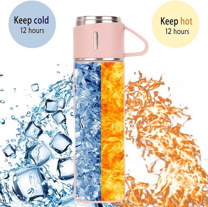 3 Cups Vacuum Flask Set Thermos Water Bottle for Hot and Cold Drinks Insulated Water Bottle 3 Cups Gift Set Vacuum Flask Set Factory Wholesale Factory