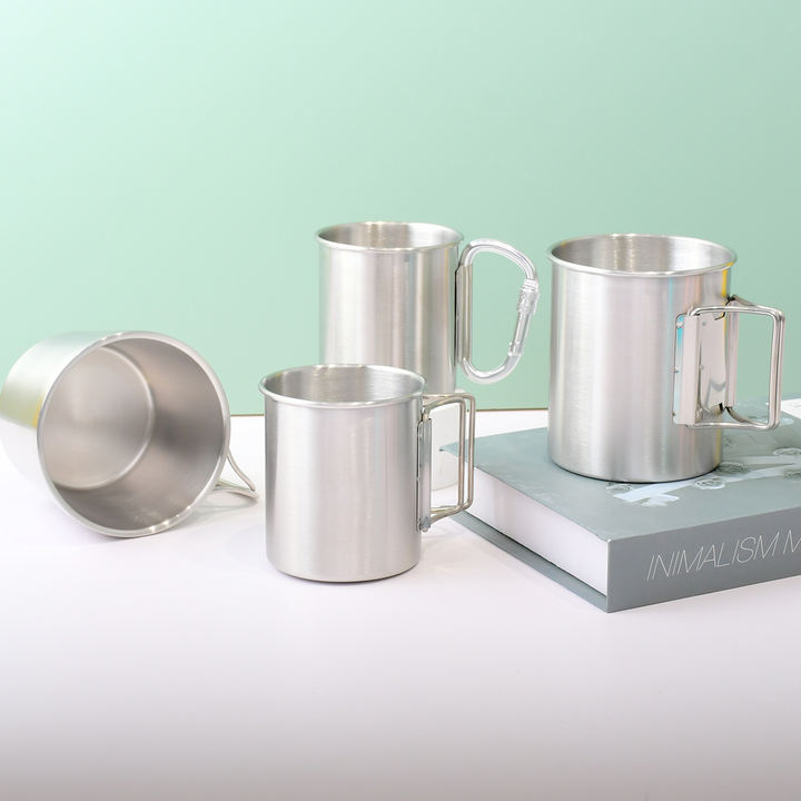 300ml /10oz Stainless Steel Cup, Camping Cups Coffe Mug Reusable Insulated Metal Cup with Handle Industrial Exporter Operations
