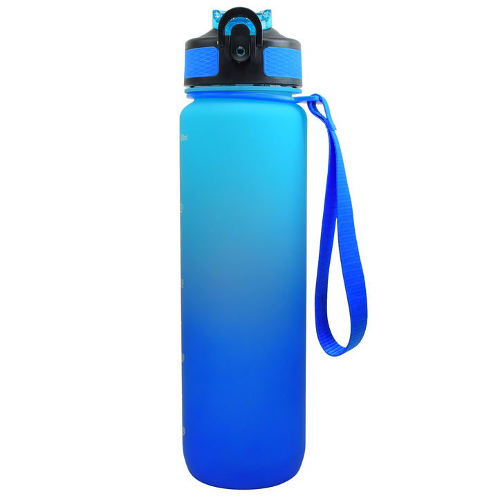 32oz Eco Friendly plastic Custom LOGO BPAFree Factory Gym Fitness sports 1L Motivational Water Bottle With Time Marker and rope