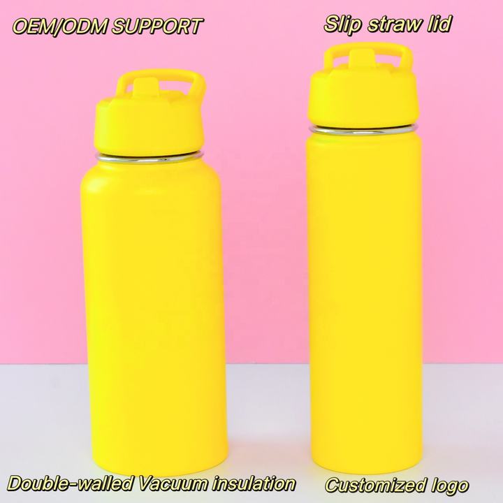 32oz OEM/ODM Custom space kettle thermos flask Stainless Steel double wall water bottle with slip straw handle lid