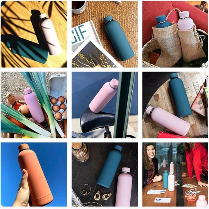 350ml/500ml/750ml Stainless Steel Insulated Water Bottle Leak-Proof BPA-Free Classic Narrow-Mouth Rubber Paint Vacuum Travel B2B Factory Pricing Supplier