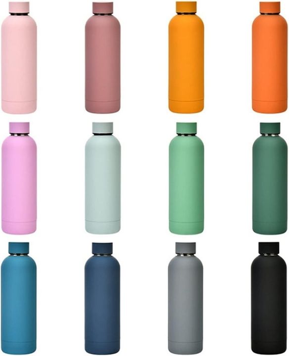 350ml/500ml/750ml Stainless Steel Insulated Handgrip Water Bottle Leak-Proof BPA-Free Classic Narrow-Mouth Design Rubber Paint Custom Factory Production
