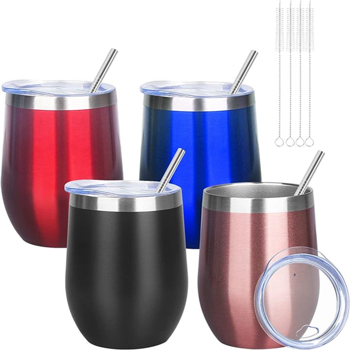 360ml Gold supplier BSCI factory RTS 12oz leakproof stainless steel vacuum insulated thermos coffee cup with lid and straw Mass Market Wholesale Customization