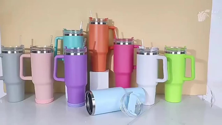 40 oz Popular Car Cups Modern Tumbler with Handle Straw Lid  Travel Vacuum Insulated Cup Double Wall Stainless Steel Discount Factory Network