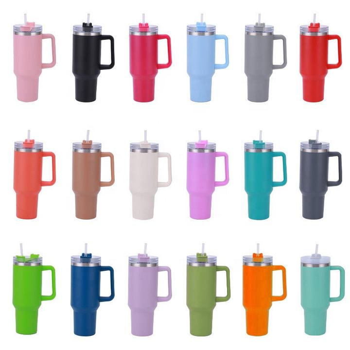 40 oz Popular Car Cups Modern Tumbler with Handle Straw Lid  Travel Vacuum Insulated Cup Double Wall Stainless Steel Discount Factory Network