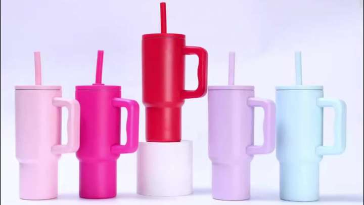 40oz  Environmentally friendly Portable double wall Thermal insulation stainless steel car cup with handle and straw Wholesale Bulk Supply