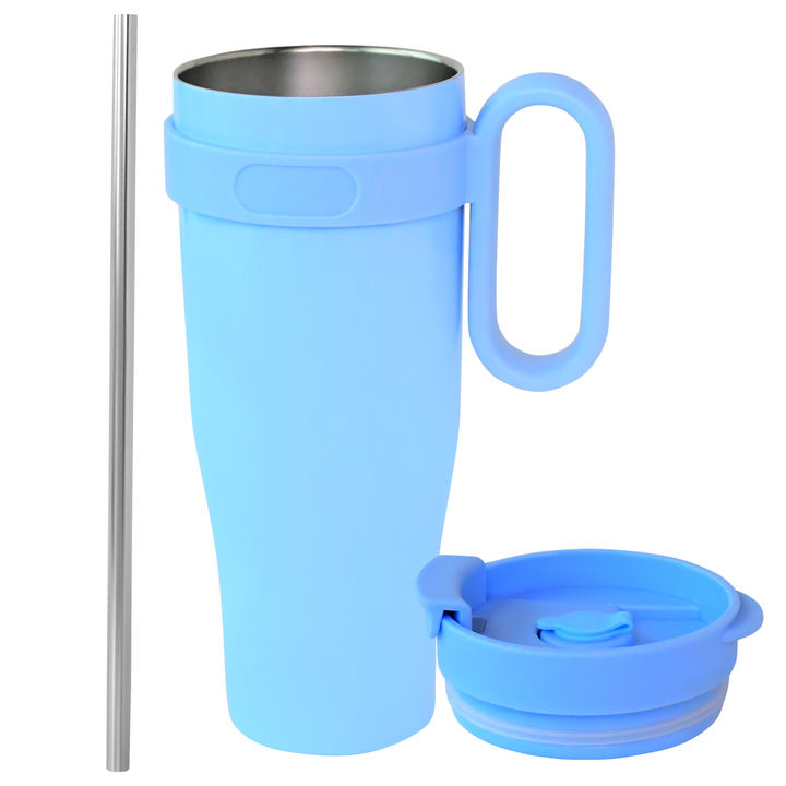 40oz  Environmentally friendly Portable double wall Thermal insulation stainless steel car cup with handle and straw Wholesale Bulk Supply
