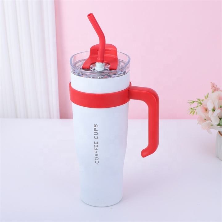 40oz coffee cup double wall sport gym mug Thermal insulation stainless steel tumbler with handle and straw China Industrial Supplier Chain