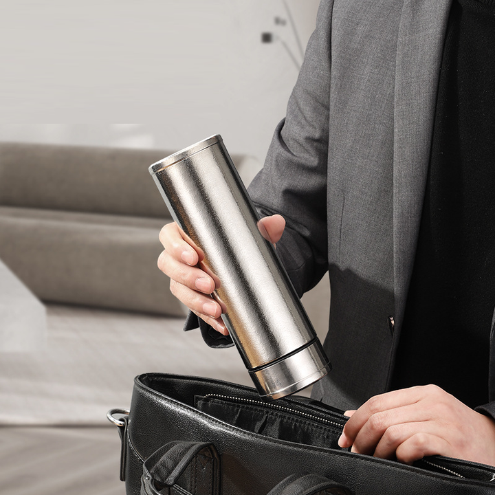 450ml temperature display Titanium Insulated Water Bottle Gift Thermos with Infuser Business vacuum Flask with infuser Global Manufacturing