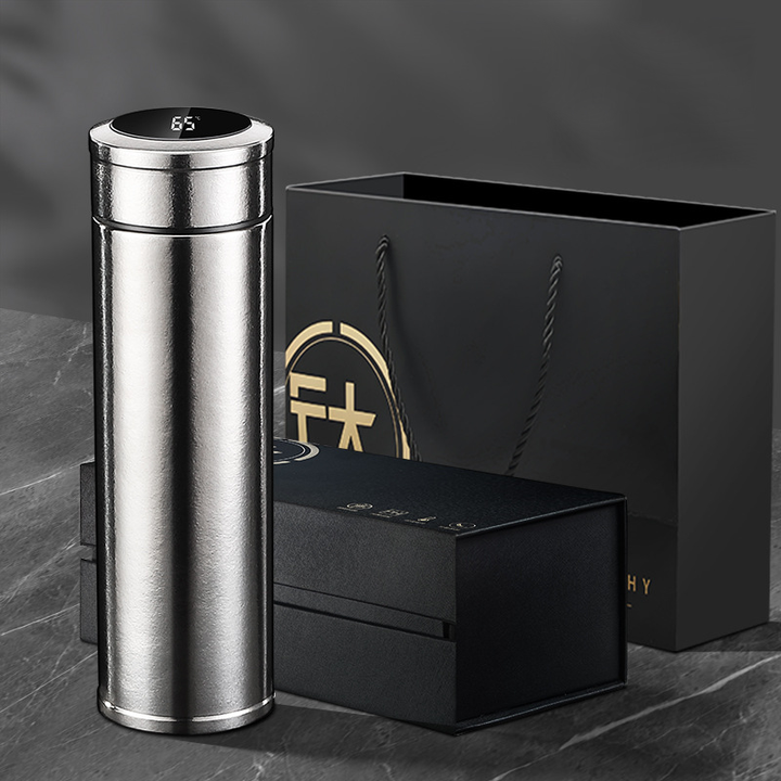 450ml temperature display Titanium Insulated Water Bottle Gift Thermos with Infuser Business vacuum Flask with infuser Global Manufacturing