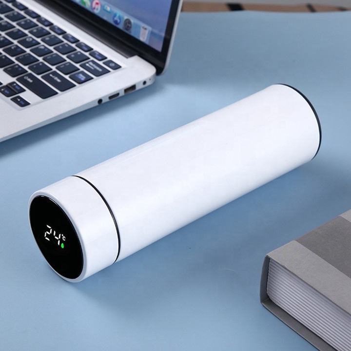 480ml/16oz Stainless Steel vacuum Cup Minimalist LED Temperature Display Smart Thermos Flask Water bottle with tea infuser Chinese Wholesale Supplier