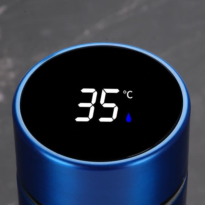 480ml/16oz Stainless Steel vacuum Cup Minimalist LED Temperature Display Smart Thermos Flask Water bottle with tea infuser Chinese Wholesale Supplier