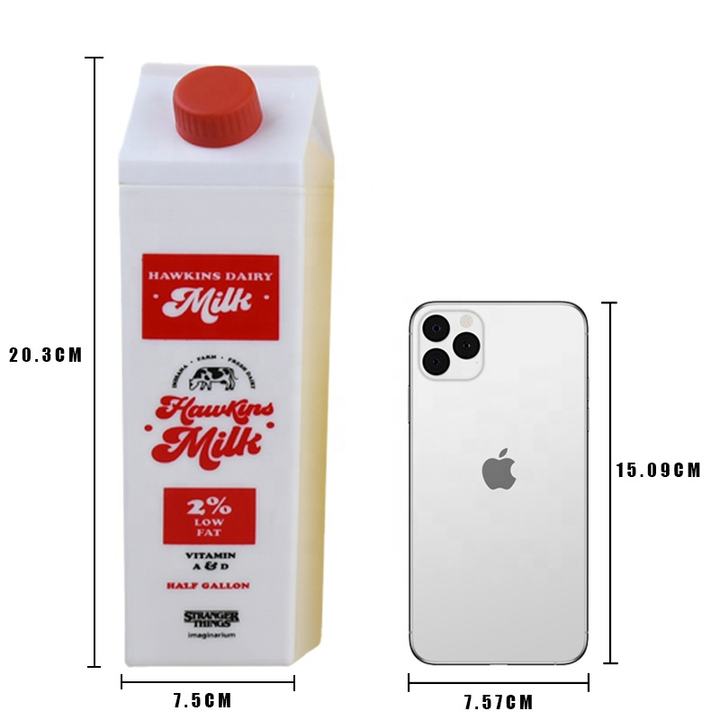 500ml Clear Milk Reusable Plastic Tumbler Cartoon Acrylic Milk Square Shaped Water Bottle Factory Wholesale Export