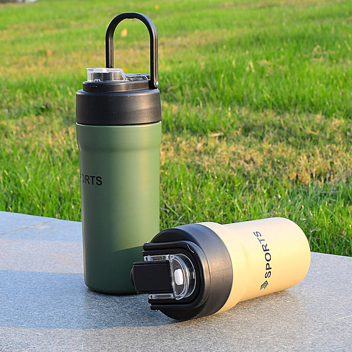 680ml stainless steel Double Wall insulated sport water bottle with leakproof lid and foodgrade straw Export Factory Supplier