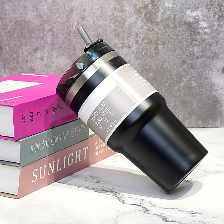 Alibaba gold supplier BSCI Factory 20oz Double wall Vacuum Insulated stainless steel mugs with straw and lid China Industrial Supplier Services
