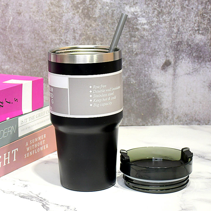Alibaba gold supplier BSCI Factory 20oz Double wall Vacuum Insulated stainless steel mugs with straw and lid China Industrial Supplier Services