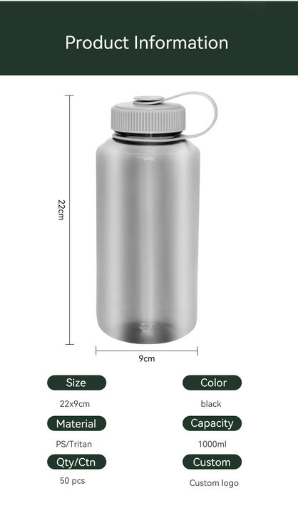 BPA Free Eco-friendly Large Capacity Plastic Sport Water Bottle with Portable Handle Customized Logo and Color for Outdoor China Production Hub