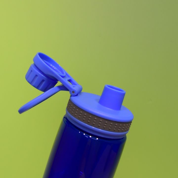 BPA free RTS durable portable blue plastic kids drinking water bottle with leakproof Screw lid and handle Competitive Manufacturing Pricing