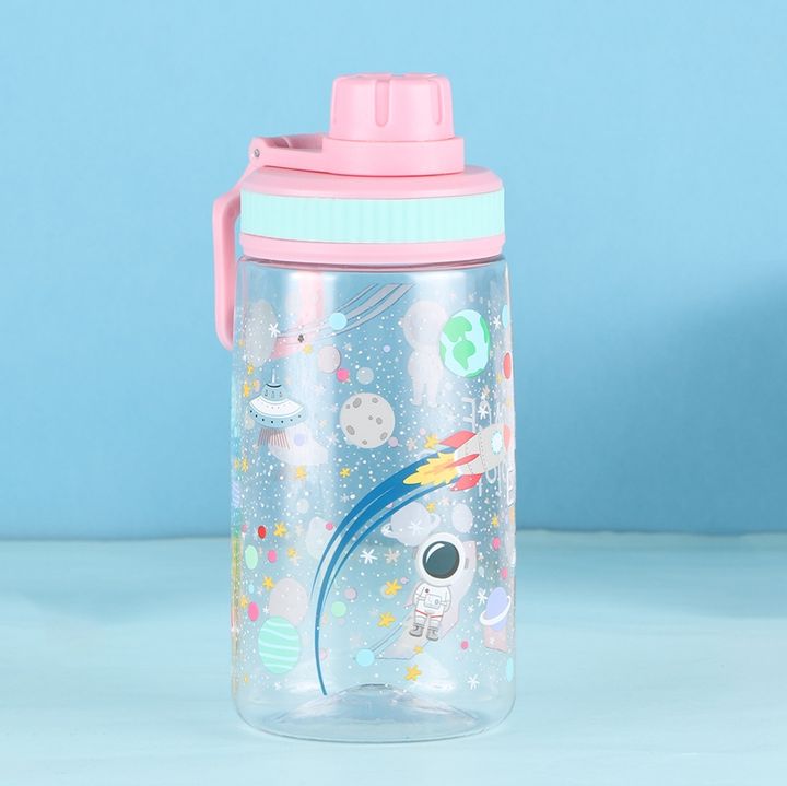 BPA free cartoon bottle 500ml/17oz direct drinking kids water bottle with Leak proof screw lid and Foldable portable han China Exporter B2B