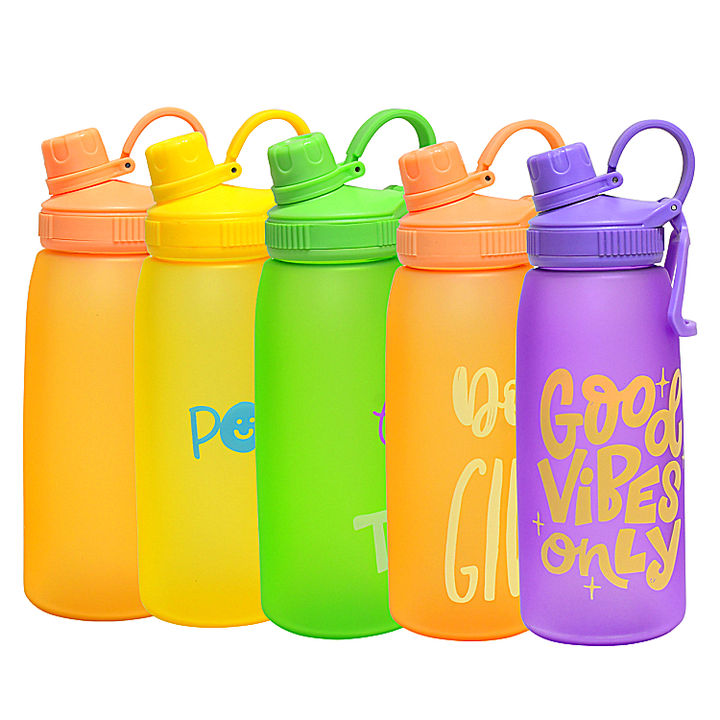 BSCI favtory new product 2024 multicolor cute custom logo violet plastic water bottle with Silicone handle Custom Manufacturing Network
