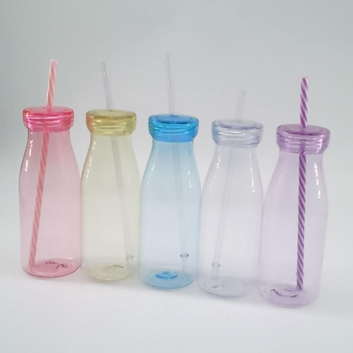 Bpa Free Promotional Classic Milk Tea Plastic Bottle With Straw For Adults Kids Unisex Rapid Production Solutions Manufacturer